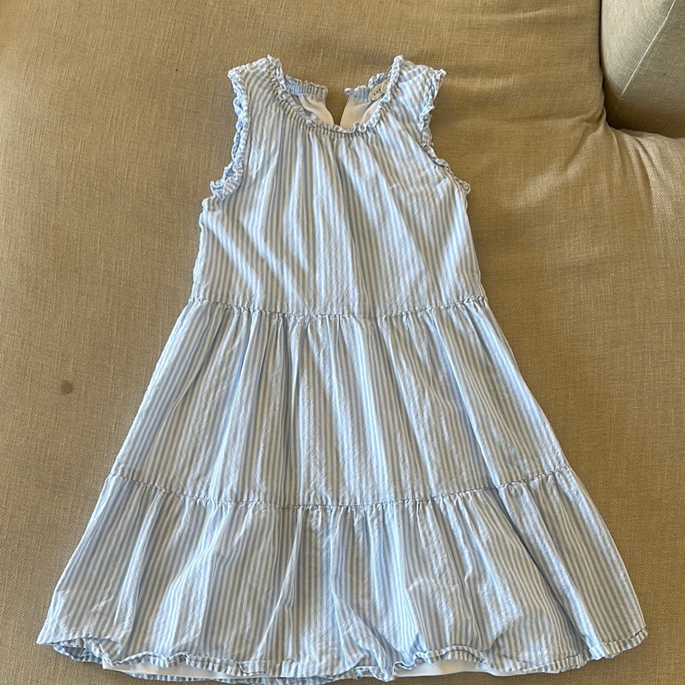 Copper Key Blue Tiered Ruffled Sundress